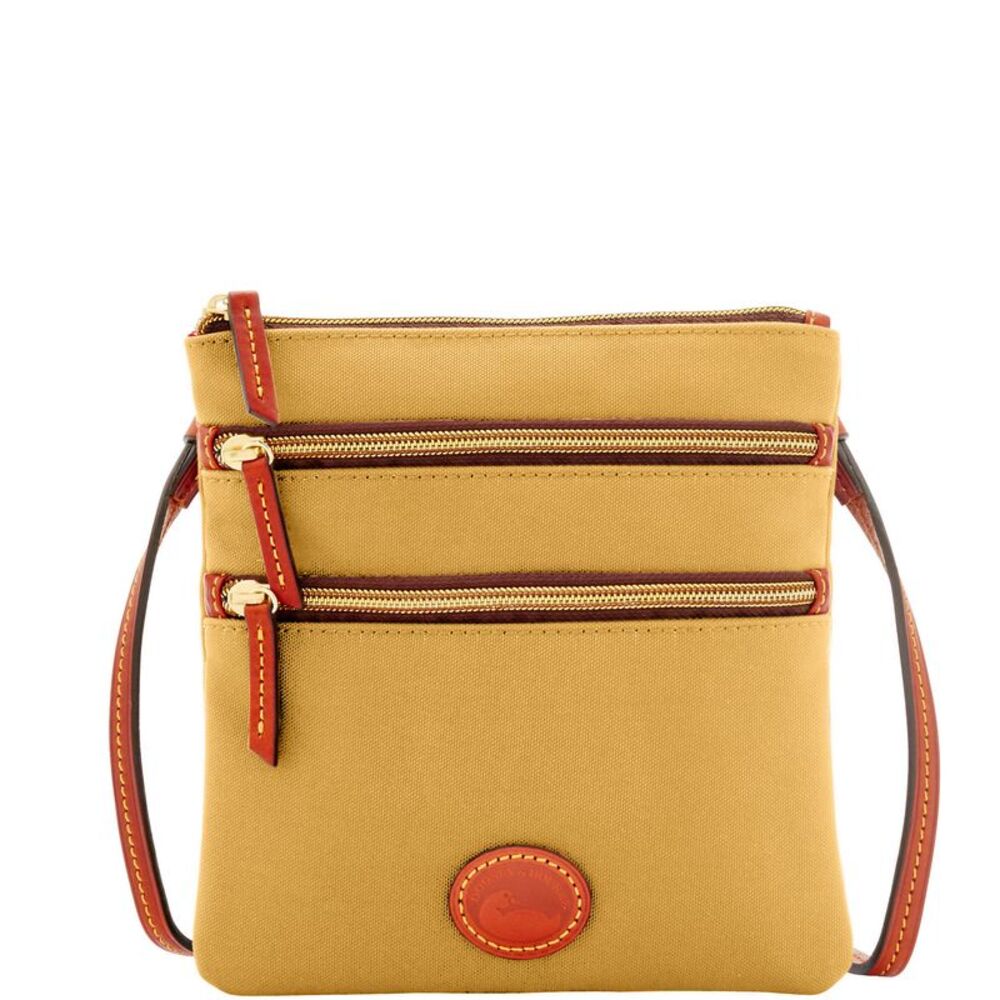 Dooney & Bourke Nylon North South Triple Zip Shoulder Bag - Khaki